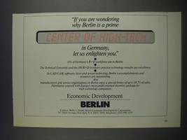 1985 Berlin Economic Devlopment Corporation Ad - Center of High-Tech - $18.49