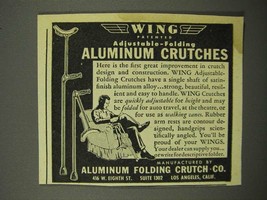 1946 Aluminum Folding Crutch Co. Ad - Adjustable - £14.74 GBP