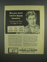 1947 Sunkist Lemons Ad - Bet you don&#39;t need a Harsh laxative - $18.49