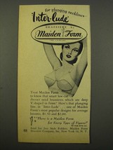 1949 Maiden Form Inter-Lude Bra Ad - Plunging Necklines - £14.72 GBP