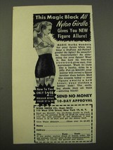 1949 Ward Green Magic Girdle Ad - Magic Black Nylon - £14.50 GBP