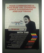 1985 Mimic Spartan Emulator Ad - Your Commodore 64 - £14.54 GBP