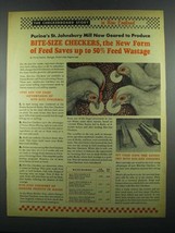 1955 Purina Bite-Size Checkers Chicken Feed Ad - £15.09 GBP