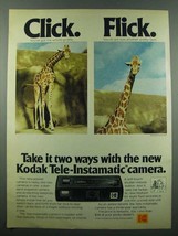 1975 Kodak Tele-Instamatic Camera Ad - Click Flick - $18.49