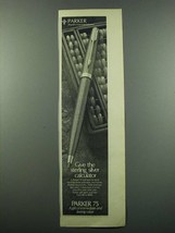 1975 Parker 75 Pen Ad - The Sterling Silver Calculator - £14.53 GBP