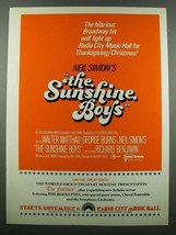 1975 The Sunshine Boys Movie Ad - Broadway Hit - £14.65 GBP