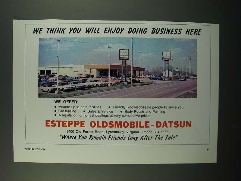 1976 Esteppe Oldsmobile - Datsun Ad - You Will Enjoy - $18.49