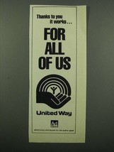 1976 United Way Ad - Works For All Of Us - £14.76 GBP
