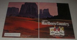 1985 2-pg Marlboro Cigarettes Ad - Come to Marlboro Country - £14.50 GBP