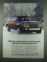 1985 American Eagle Wagon Ad - Reason to Worry - £14.54 GBP