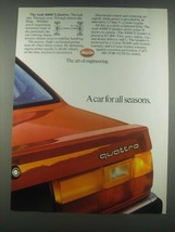 1985 Audi 4000CS Quattro Ad - A Car for All Seasons - $18.49