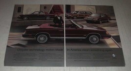 1986 Chrysler LeBarons Ad - Made in America mean something again - £14.50 GBP