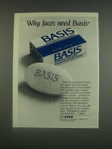 1985 Basis Superfatted Soap Ad - Why faces need Basis - £14.90 GBP