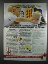 1986 Johnson & Johnson Toys Ad - Visual Display, Wiggle Worm, Red Rings - $18.49