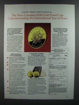 1986 Royal Canadian Mint Ad - $100 Commemorative Gold Coin Proof - £14.78 GBP