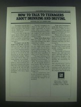 1985 General Motors Ad - Teenagers Drinking and Driving - $18.49