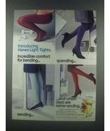 1985 Hanes Light Tights Ad - Comfort for Bending - £14.78 GBP