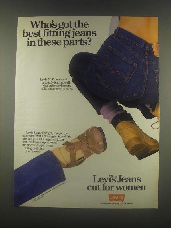 1985 Levi's 505 and Super Jeans Ad - Cut for Women - $18.49