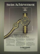 1985 Longines Conquest VHP Watch Ad - Swiss Achievement - $18.49