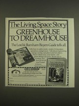 1985 Lord &amp; Burnham Greenhouses Ad - The living space story - £13.82 GBP