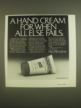 1985 Neutrogena Norwegian Formula Hand Cream Ad - When All Else Fails - £14.45 GBP