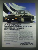 1985 Nissan Maxima SE Car Ad - High-Performance Sedans - $18.49