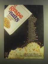 1985 Post Grape-Nuts Ad - Shake the Crunch - £14.48 GBP