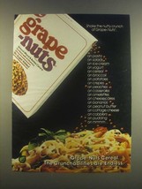 1985 Post Grape-Nuts Ad - Shake the Nutty Crunch - £14.48 GBP