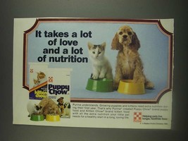 1985 Purina Kitten Chow and Puppy Chow Ad - A Lot of Love and Nutrition - £14.59 GBP
