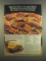 1985 Reynolds Oven Cooking Bags Ad - Chicken Rice Spice - £14.73 GBP