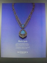 1985 Sotheby&#39;s Jewelry Auction Ad - Black Opals - £14.78 GBP