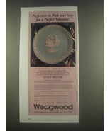 1985 Wedgwood Valentine's Plate Ad - Pink and Grey - $18.49
