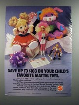 1986 Mattel Toys Ad - He-Man, Barbie, Popples, My Child - £14.74 GBP