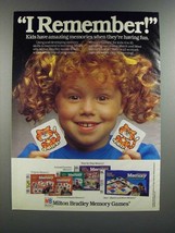 1986 Milton Bradley Memory Games Ad - I Remember! - £14.56 GBP