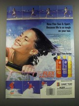 1986 Revlon Flex Sun & Sport Shampoo, Conditioner and Mousse Ad - Life is Tough - $18.49