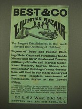 1886 Best &amp; Co. Liliputian Bazaar Children Clothes Ad - $18.49