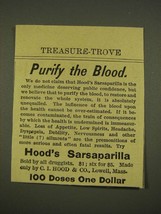 1886 Hood&#39;s Sarsaparilla Ad - Purify The Blood - £14.62 GBP