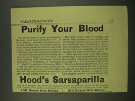 1886 Hood&#39;s Sarsaparilla Ad - Purify Your Blood - $18.49