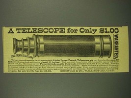 1886 Griswold &amp; Co. Fine French Telescope Ad - $18.49