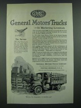 1919 GMC General Motors Trucks Ad - Marketing Livestock - $14.99