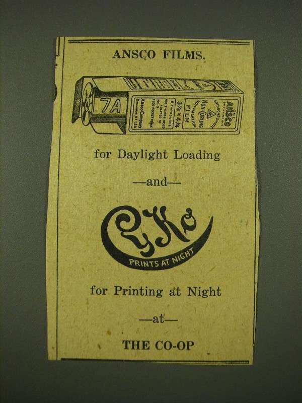 Primary image for 1915 Ansco Film Ad - For Daylight Loading