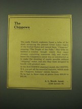 1915 Racinewis Chippewa Canoe Ad - £14.26 GBP