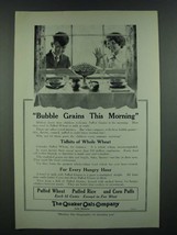 1919 Quaker Oats Puffed Wheat, Rice and Corn Puffs Ad - Bubble Grains - $18.49