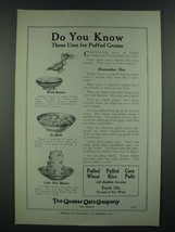 1919 Quaker Oats Puffed Wheat, Rice and Corn Puffs Ad - Do You Know - $18.49