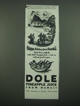 1938 Dole Pineapple Juice Ad - Art by Millard Sheets - $18.49