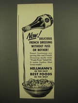 1939 Hellmann&#39;s French Dressing Ad - Without Fuss or Bother - £14.78 GBP