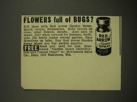 1942 McCormick Red Arrow Garden Spray Ad - Flowers Full of Bugs? - £14.78 GBP