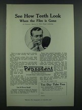 1919 Pepsodent Tooth paste Ad - See How Teeth Look - $18.49