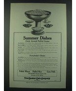 1919 Quaker Oats Puffed Wheat, Rice and Corn Puffs Ad - Summer Dishes - £14.49 GBP