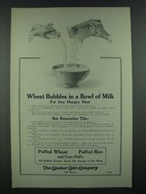 1919 Quaker Oats Puffed Wheat, Rice and Corn Puffs Ad - Wheat Bubbles - $18.49